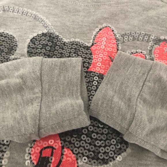 Disney Mickey Mouse Minnie sequins heart Gray Black Pullover juniors size 3/5 - Picture 11 of 16